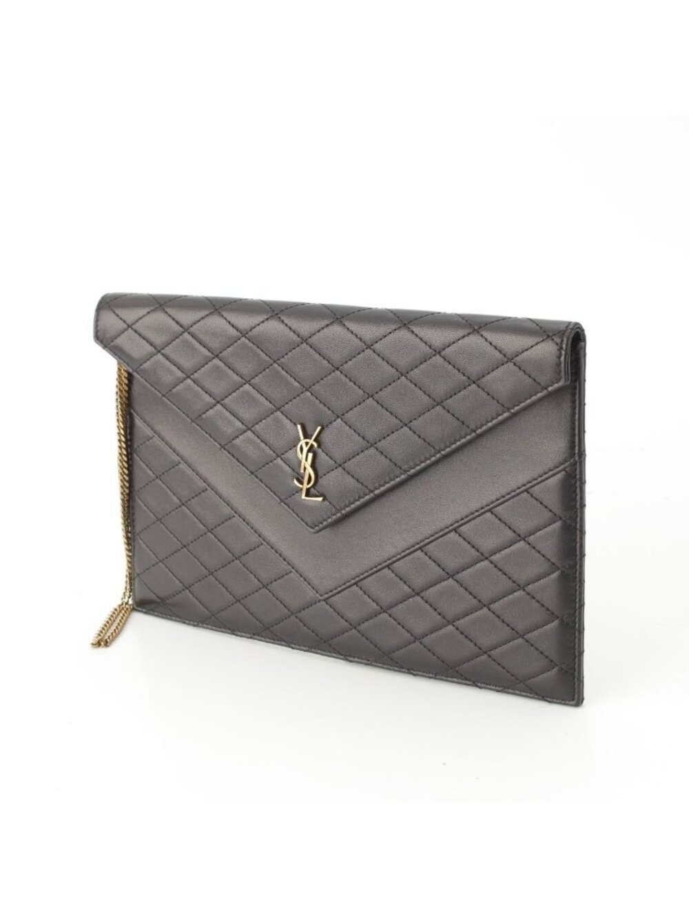 Saint Laurent Matelasse Leather Chain Clutch Black - Picture 2 of 10